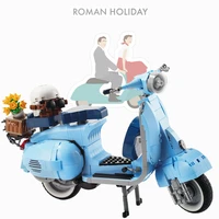 technical new 10298 movie roman holiday vespas famous motorcycle city moto creators building blocks bricks model toy kid gift