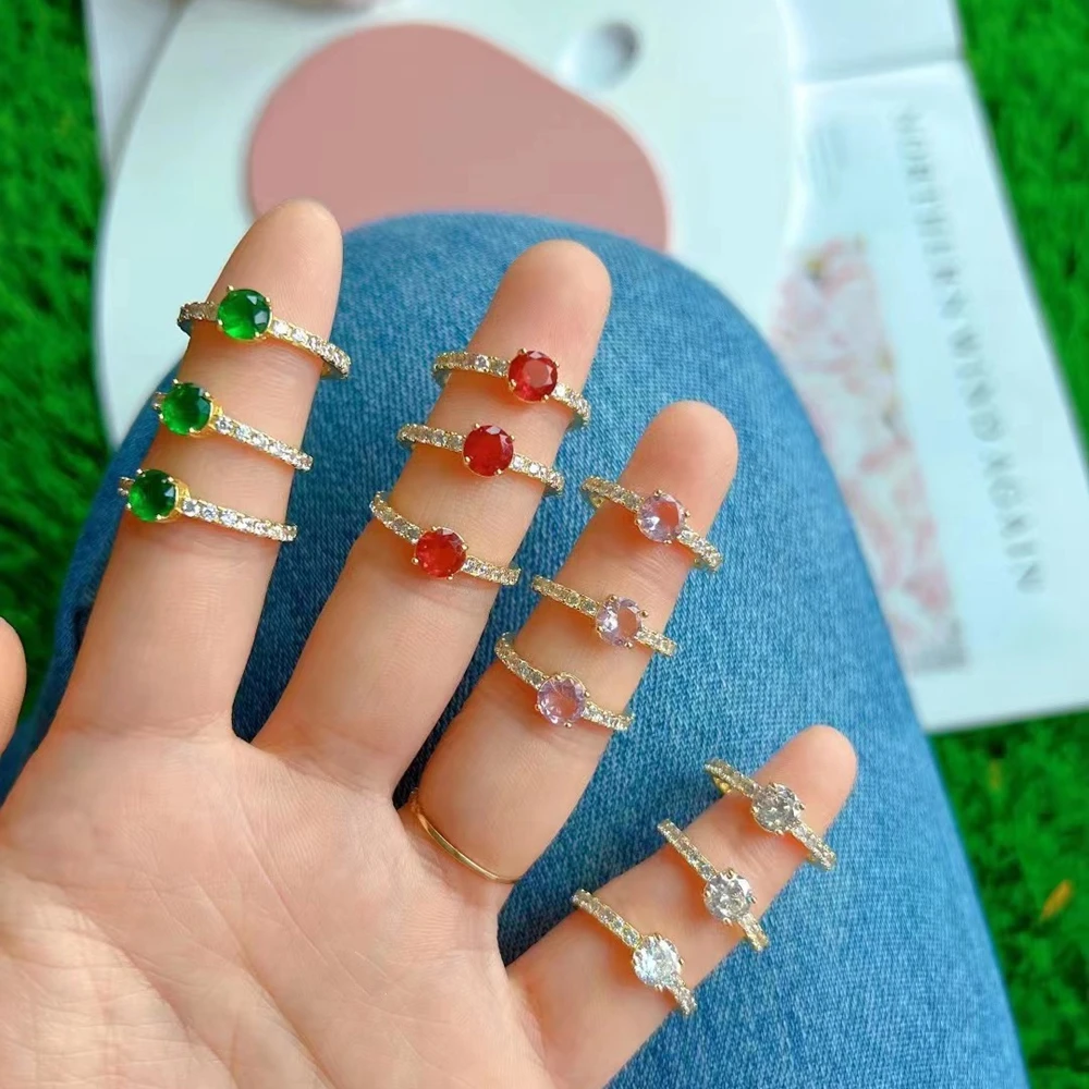 

10 шт., модные круглые дизайнерские обручальные кольца с кристаллами циркония для женщин, женские свадебные украшения, подарок, модные женск...