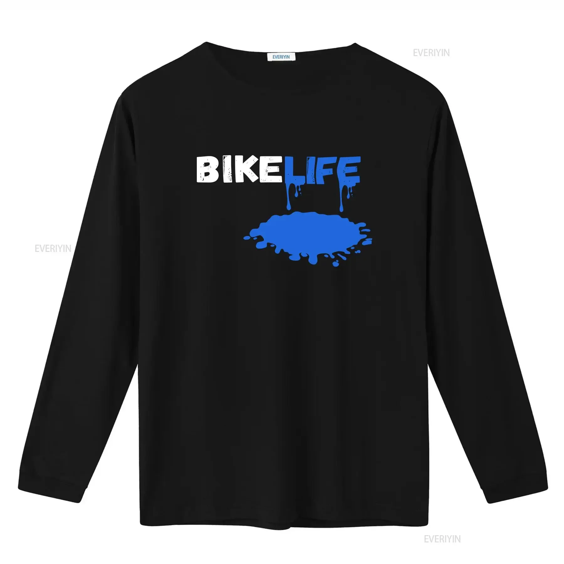 Фото BikeLife Drip Blue Paint Overspray Велосипедист Футболка Мотоцикл BMX Велоспорт Dirtbike Riders винтажная стираная дизайнерская одежда №3