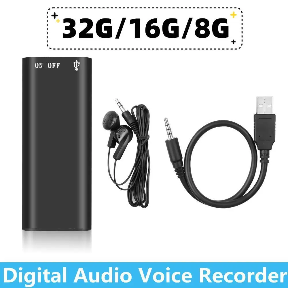 

16GB 32GB Mini USB Pen Voice Digital Audio Voice Recorder Mp3 Player 3 in 1 8G Memory Storage 192Kbps Recording WAV