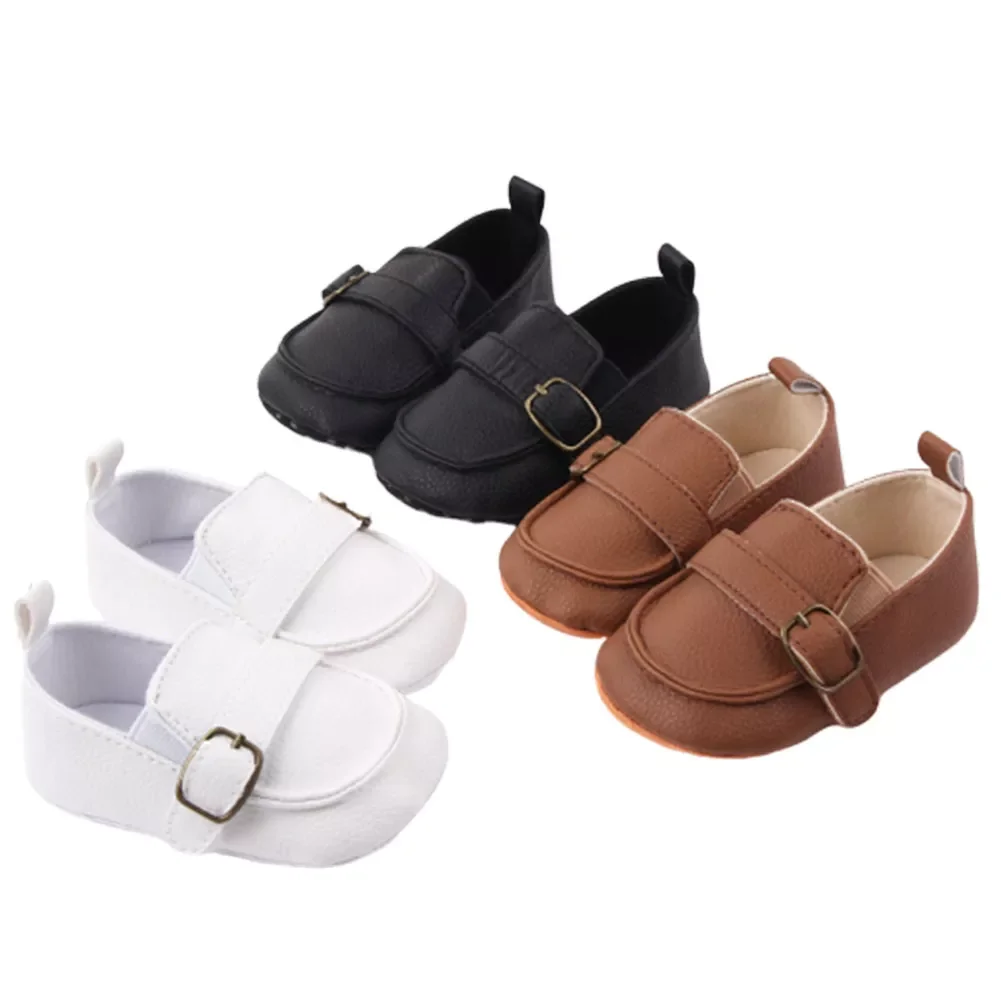 Baby First Walker 1Pair Baby Girl Boy Infant Cute Fashion Solid Shoes Peas Shoes PU Leather Baby Shoes Soft Bottom Toddler