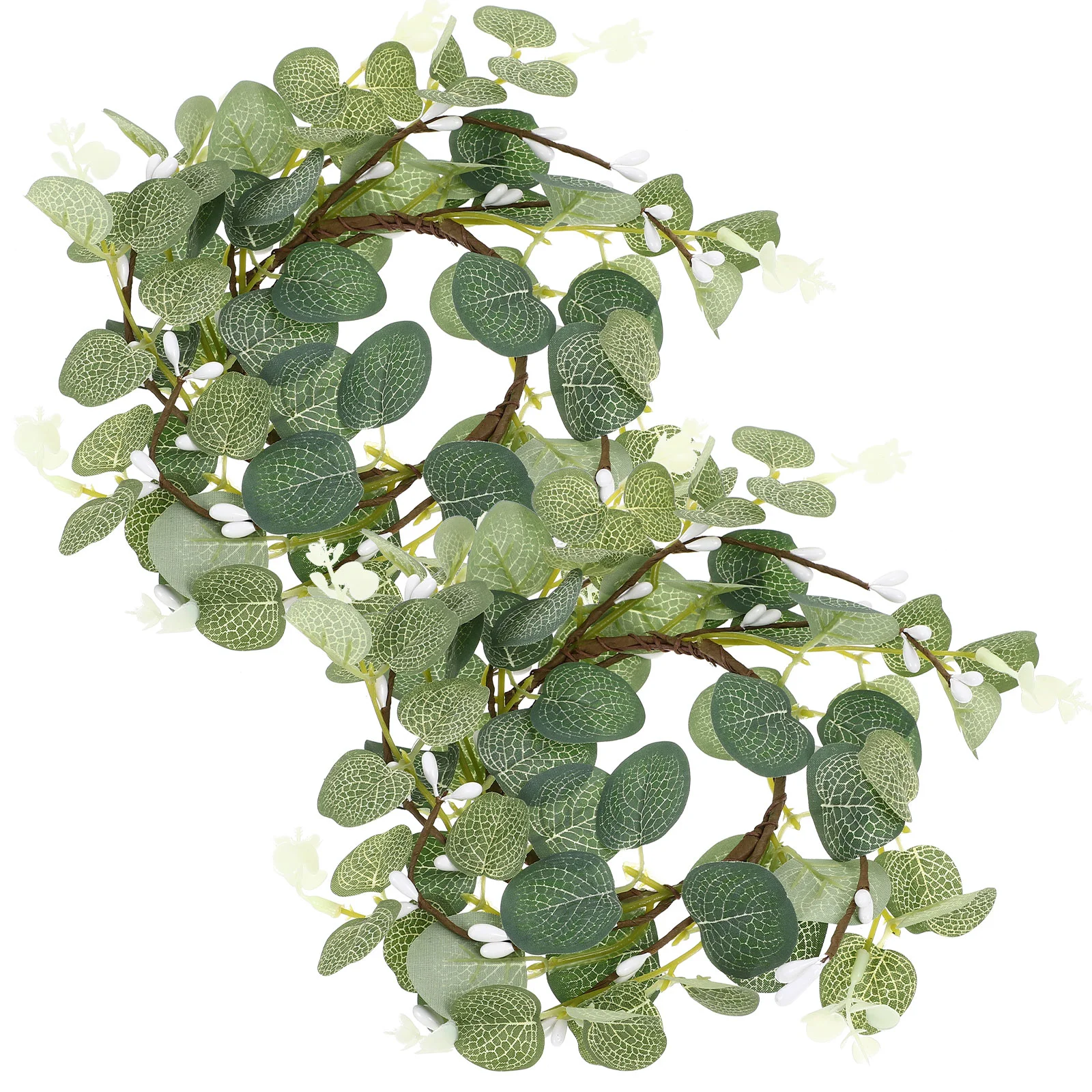 

2 Pcs Ring Lambs Ear Wreath Supply Decor Festival Nordic Plastic Pole Easter Accessory Decorative Household Work