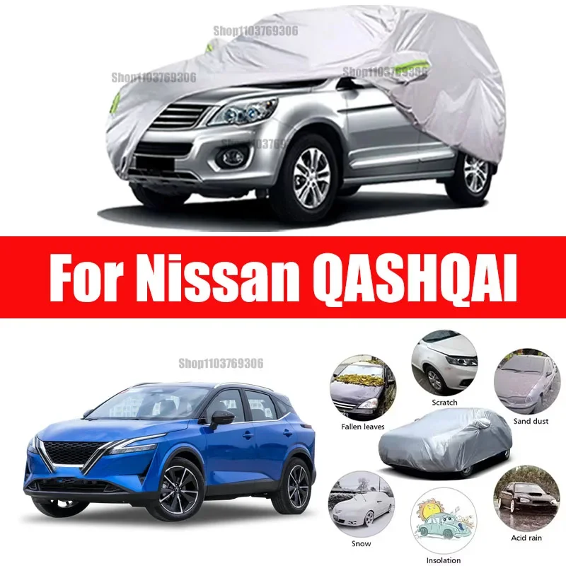For Nissan QASHQAI Outdoor Protection Full Car Covers Snow Cover Sunshade Waterproof Dustproof Exterior accessories