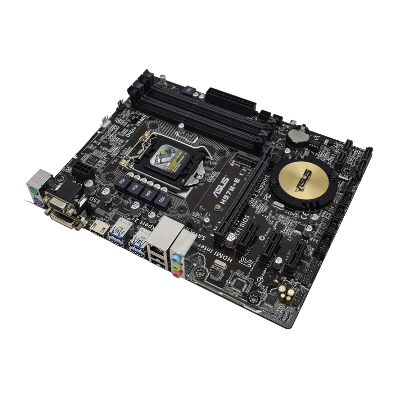 1150 Материнская плата ASUS H97M-E системная DDR3 16 ГБ Intel H97 PCI-E 3 0 USB3.0 VGA Micro ATX для Core i3-4160 cpu -