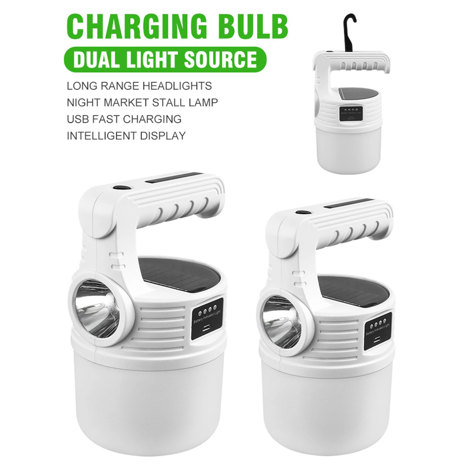 

Светодиодный фонарь для палаток, аккумулясветильник фонарь с эргономичной ручкой и зарядкой через USB, с солнечной панелью