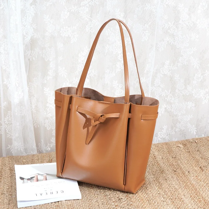 

2021 New Tote Bag Leather Women's Bag Portable Shoulder Bag Large Bag
