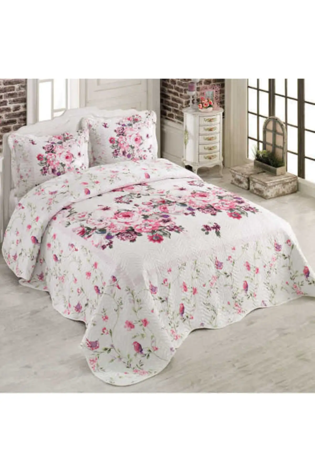 

Bedclothes Double Bed Cotton-Polyester 250x260 arafsz Pink
