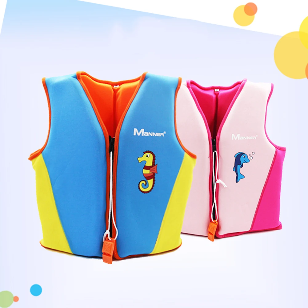 

Children Survival Suit Inflatable Neoprene Buoyancy Vest Portable Wear-resistant Safe with Emergency Whistle Outdoor Accessories