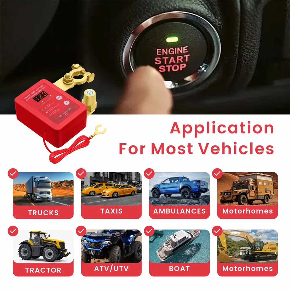 240A Kill Switch 12V Дистанционный выключатель аккумулятора со светодиодным дисплеем