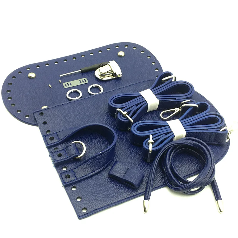 Washable woven double shoulder bag material rattan manual bag DIY leather hardware accessories 7-piece set