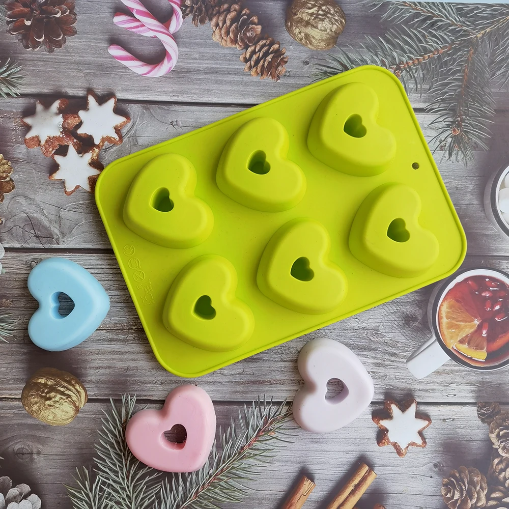 

6 Cavity Doughnut Mold Round Chocolate Pastry Bread Silicone Mold Reusable DIY Baking Tray Donut Maker Dessert Making Tool