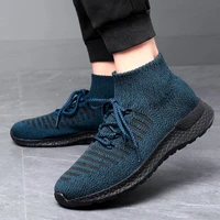 men casual shoes comfortable breathable fly weave high top sneakers men sports lightweight sneakers zapatillas hombre