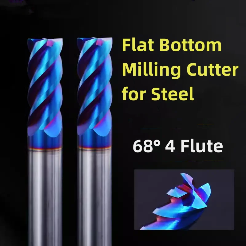 Торцевая фреза с плоским дном 4 канавки HRC68 карбидная торцевая сплав для стали 3 6 8