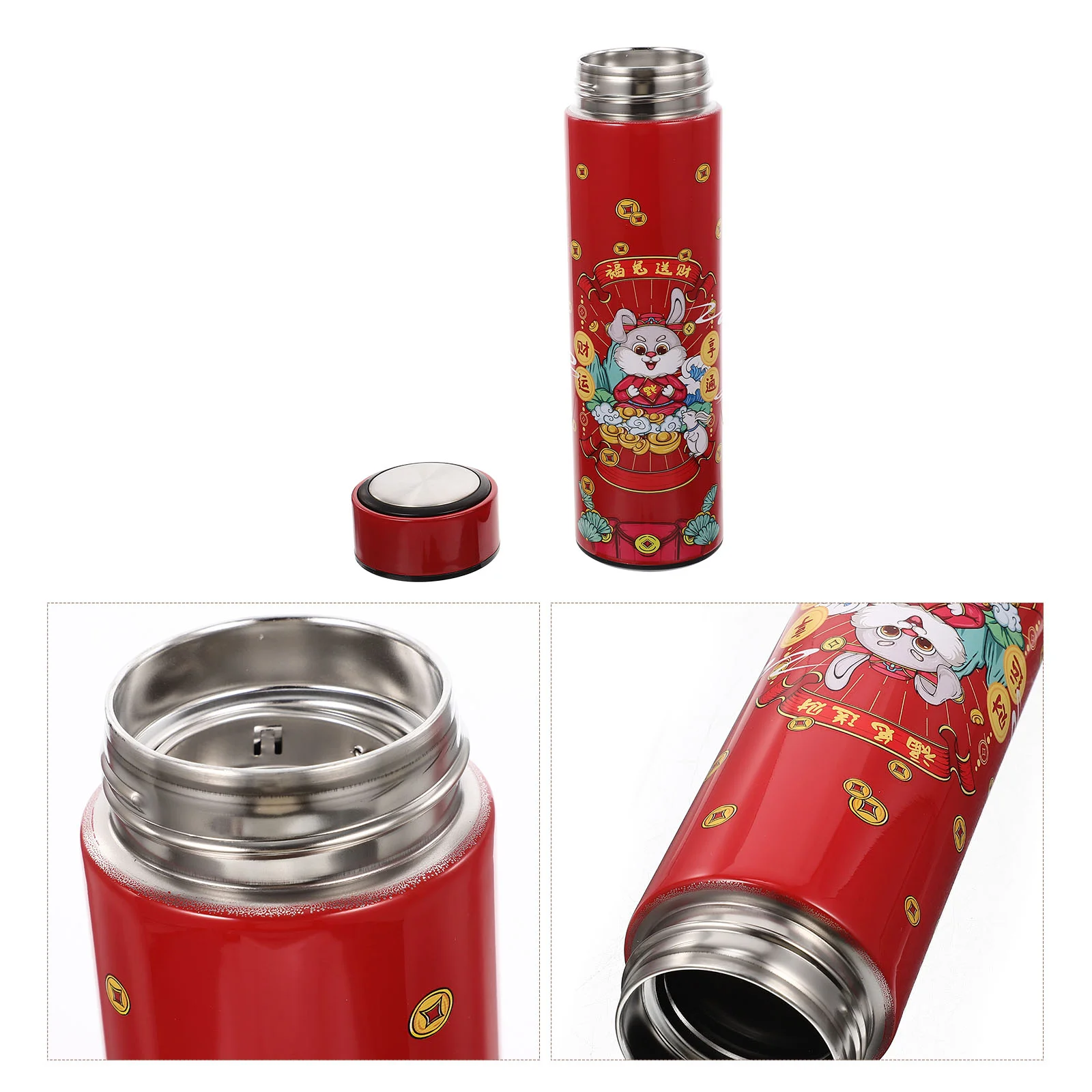 

Water Bottle Kids Insulated Year Chinese Double The Bottles New Rabbit Cup Winter Hot Decoration Favor Party Funny Novelty