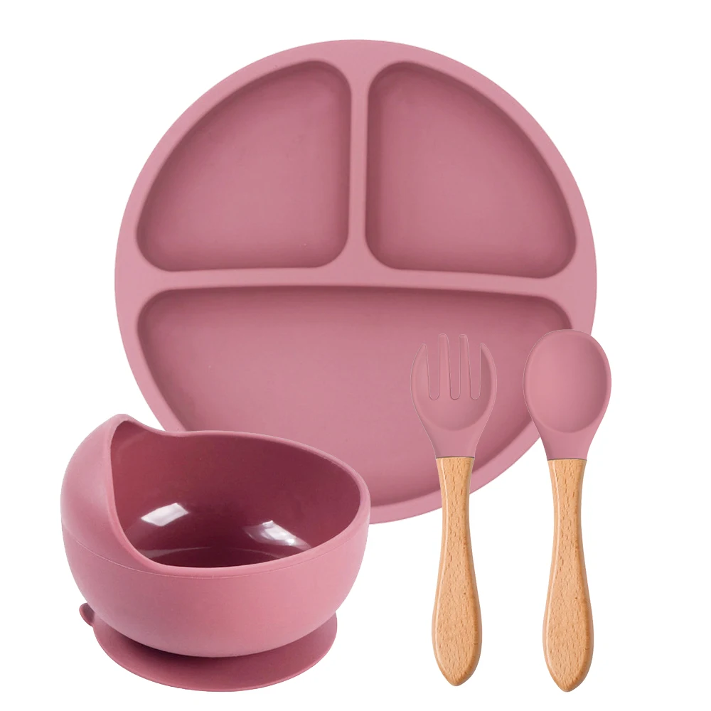 

Детская силиконовая посуда, пищевая добавка, присоска, ложка для кормления ребенка, вилка, разделенные тарелки, обеденная тарелка