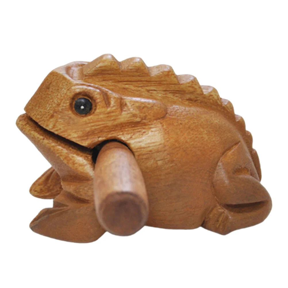 

Toad Ornaments Frog-shaped Toy Frog-designed Frogs Adornment Music Toys Modeling Wood Wooden Craft Travel Tablescape Decor