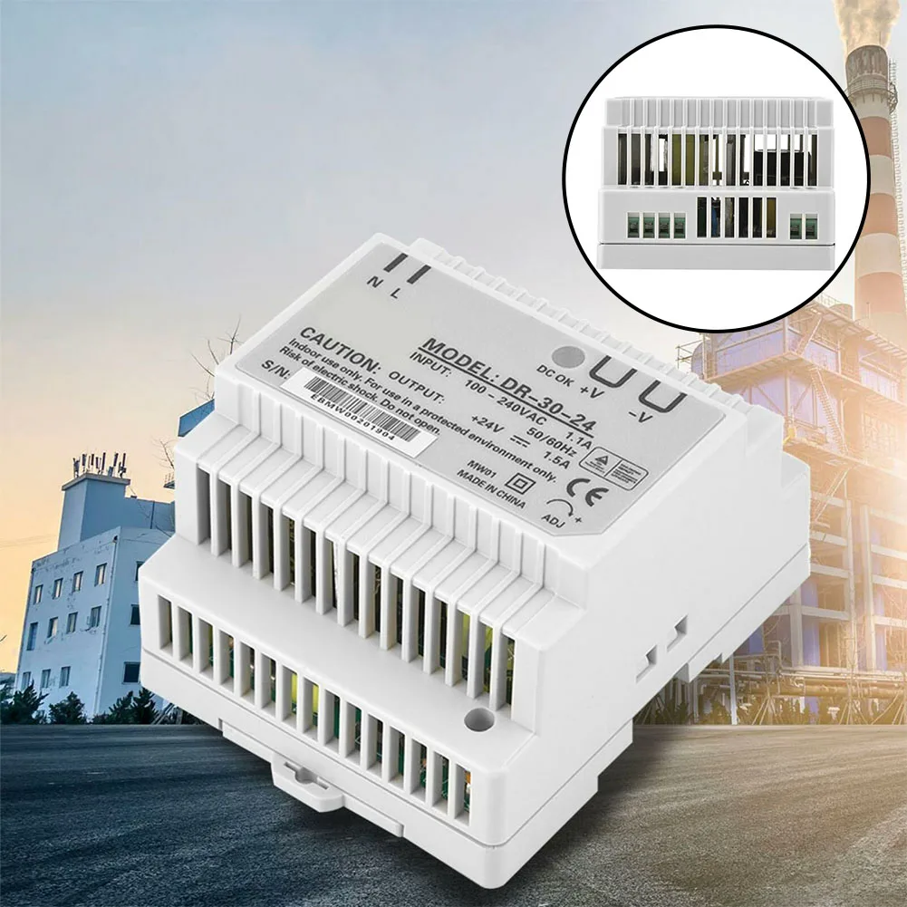 

Din-Rail Power Supply DR-30-24 30W Single Output 24V Din-Rail Power Automatic Cooling Pulse Width Modulation PWM