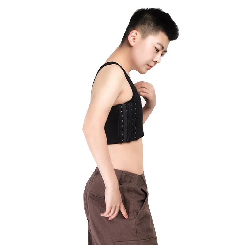HaleyChan Women's Chest Binder Strong Elastic Band Half Length Corset Top for Tomboy Trans Lesbian FTM Crop Top Women Underwear