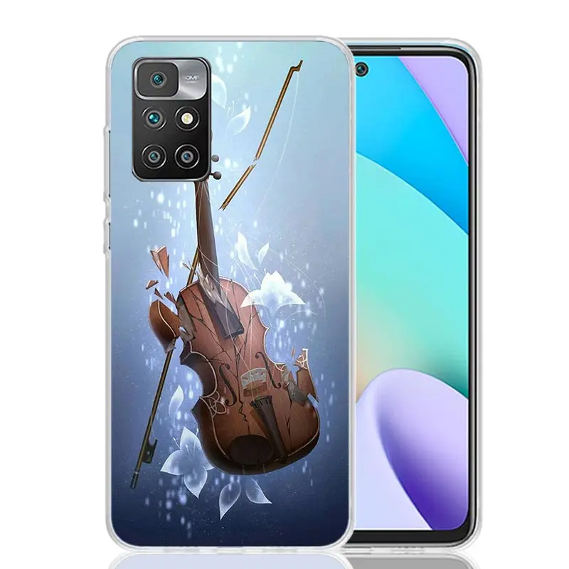Чехол для телефона с музыкальной скрипкой Xiaomi Redmi 12 12C 10 10C 9 9C 9A 9T 8A 8 7A 7 6A 6 Pro K70 K60 K40