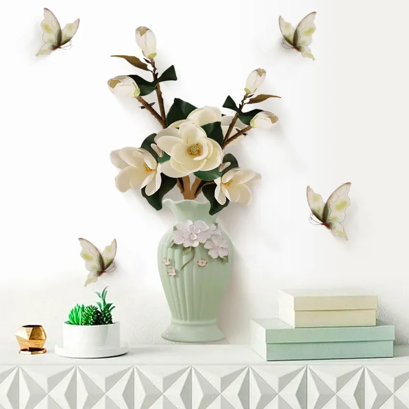 

Kinds Chinese Style Vase Wall Stickers Fashion Flower Home Decor for Living Room Bedroom Creative PVC Vinyl Room Decoration
