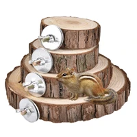 natural wooden logs board hamster wooden platform for chinchilla guinea pig squirrel totoro parrot jumping small pet toys supply