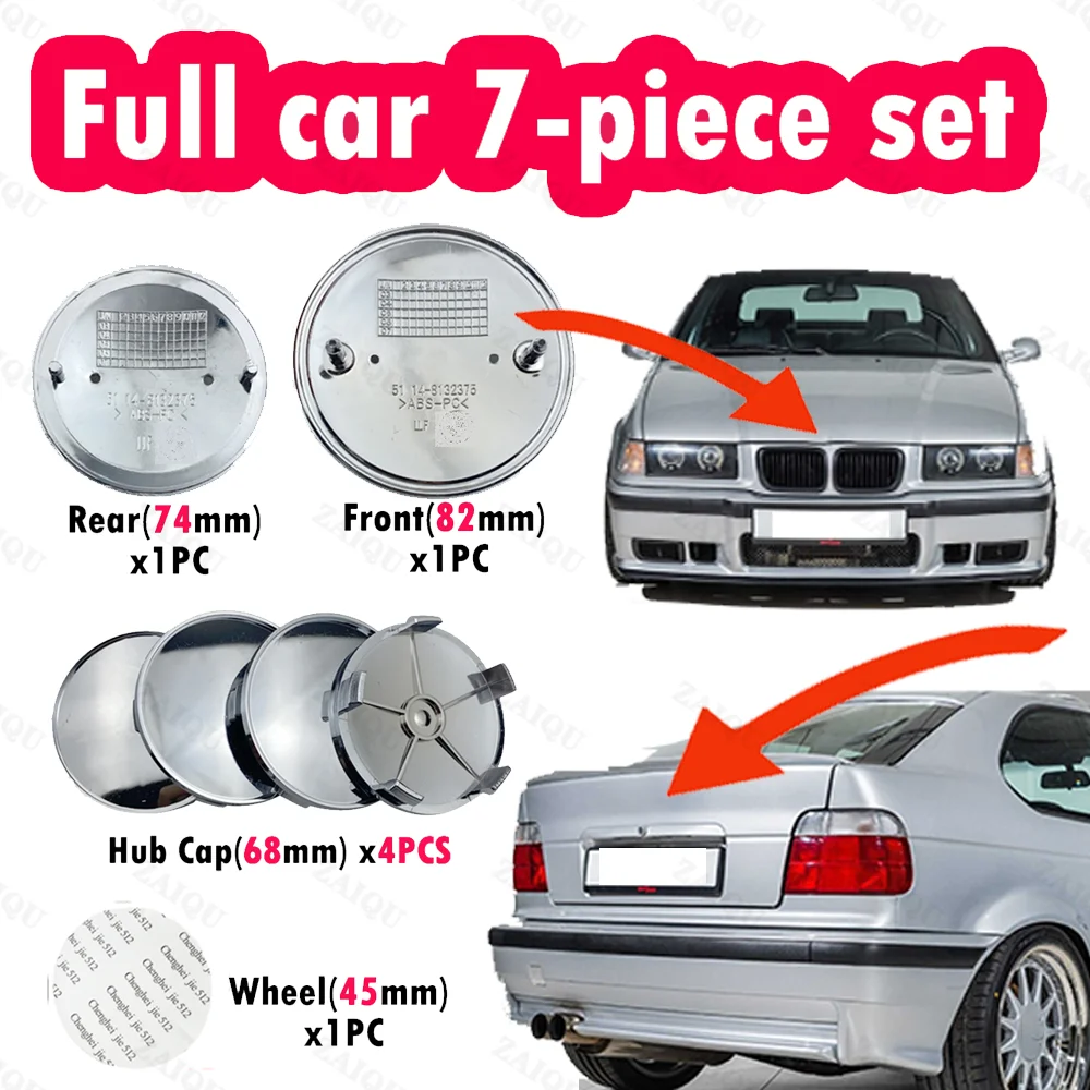 

51148132375 82mm 74mm For BMW 1/3/5/7 series X1X3X5X6 original car hood front label front rear emblems car Styling white Blue M3