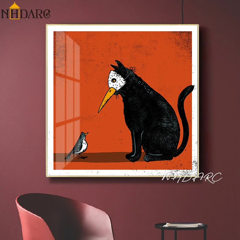 Настенная живопись на холсте постеры картины ретро красная винтажная птица