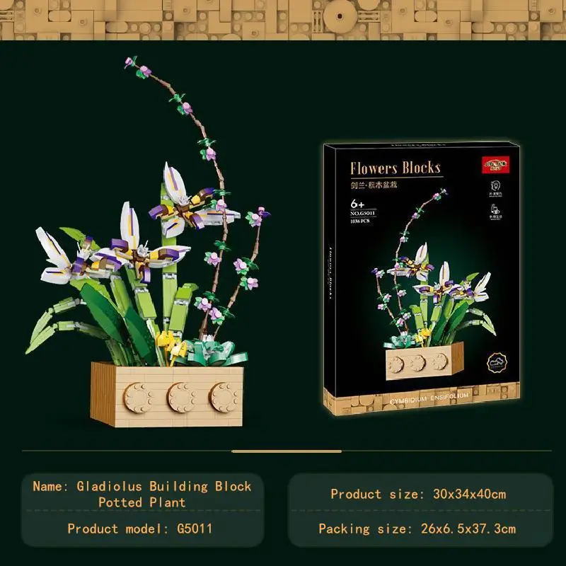 G5011 миниатюрные элементы в национальном стиле строительный блок букет пазлов