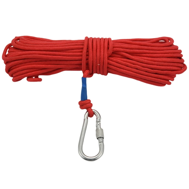 

Fishing Magnet Rope 20 Meters, Nylon Rope Braided Rope Heavy Rope With Safe Lock,Diameter 6Mm Safe And Durable