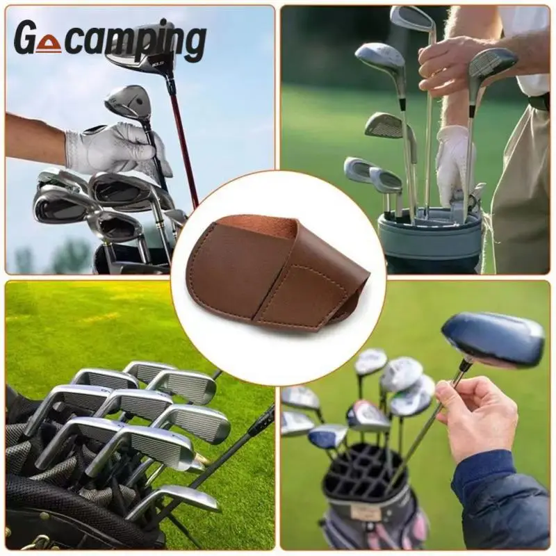 

Pu Anti-dirty Putter Cover Antifouling Waterproof Golf Club Cover Outdoors Club Leather Cover Golf Iron Sleeve Portable