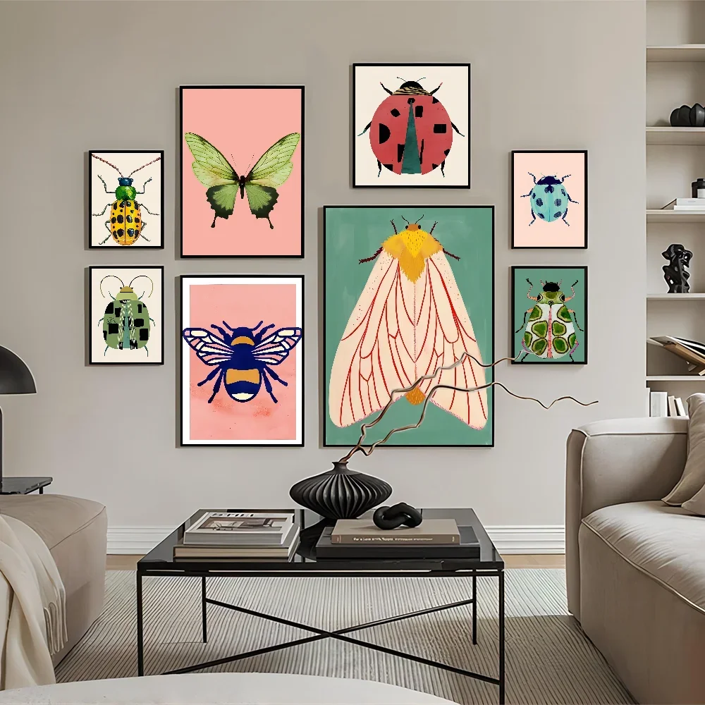 1 Шт. Настенная Художественная Наклейка-бабочка Божья Коровка Тигр Мотыль