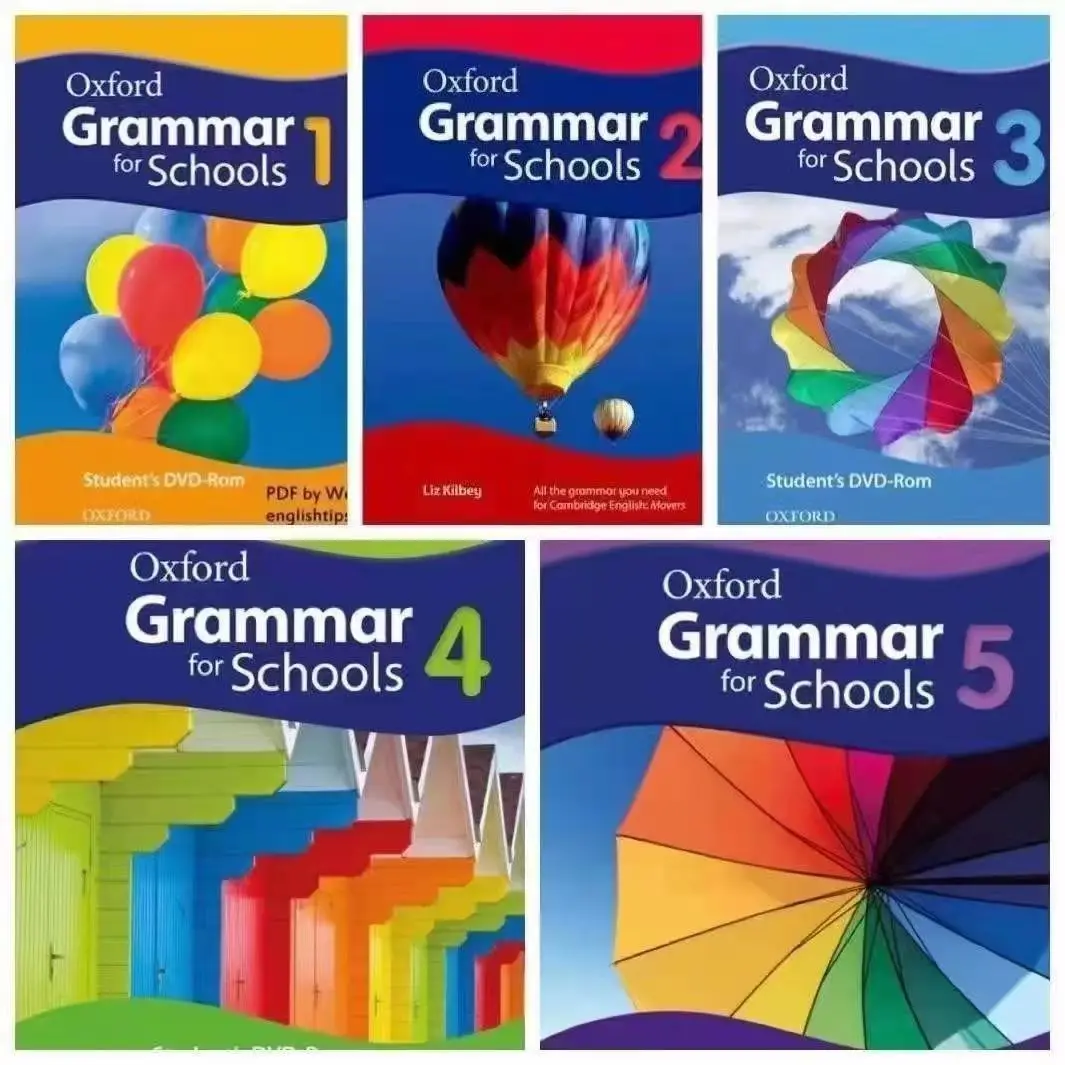 5 Books/Set Oxford Grammar For Schools 1-5 English Learning Picture Book Primary School Textbook for 6-12 Years Old