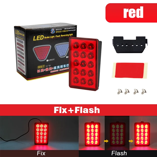 

OKEEN F1 светодиодные стоп-сигналы для автомобиля мотоцикла 15led задние фонари Предупреждение ющие задние стоп лампы безопасности DRL 12V