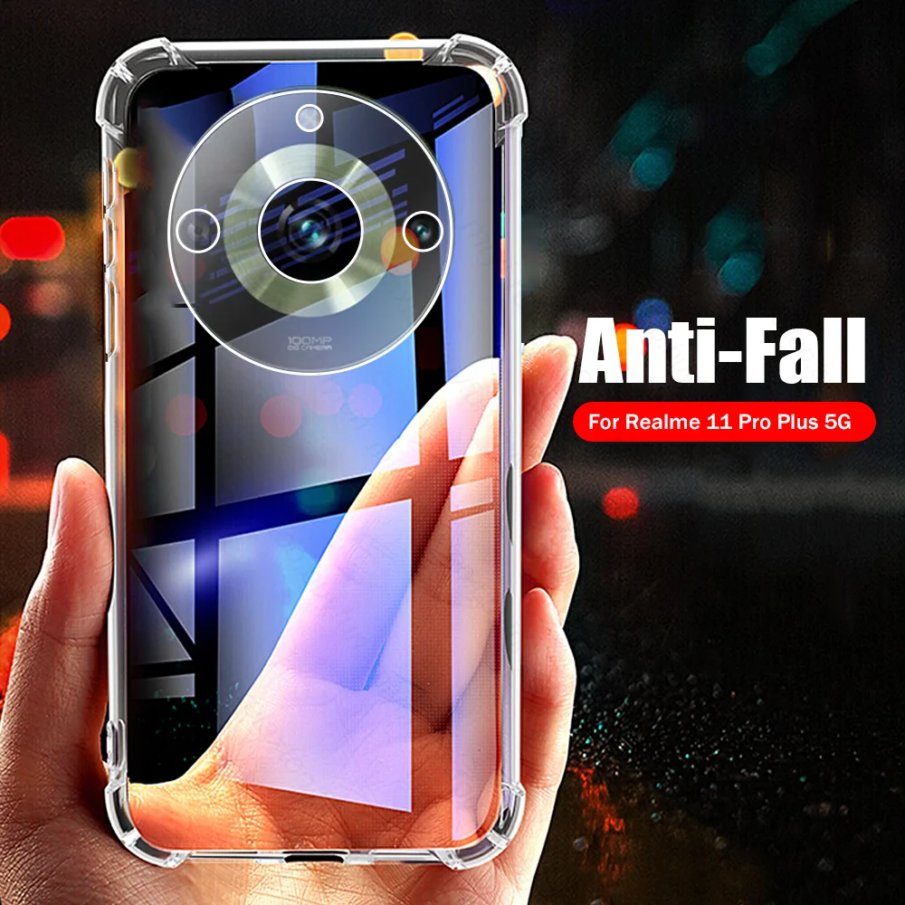 Прозрачные подушки безопасности Realmi 11 Pro Plus чехол, противоударный защитный чехол для Realme11 Realme 11 Pro + 5G, мягкий ударопрочный чехол из ТПУ