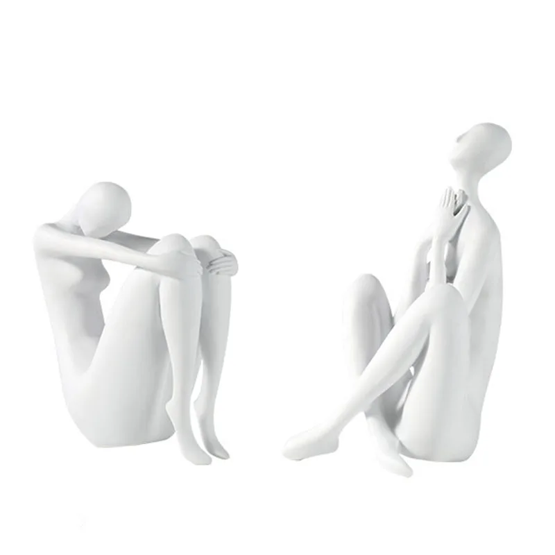 

Скандинавская креативная абстрактная фигурка на коленях с перекрестными ногами, украшение для гостиной, ТВ, кабинета, модель для украшения ...