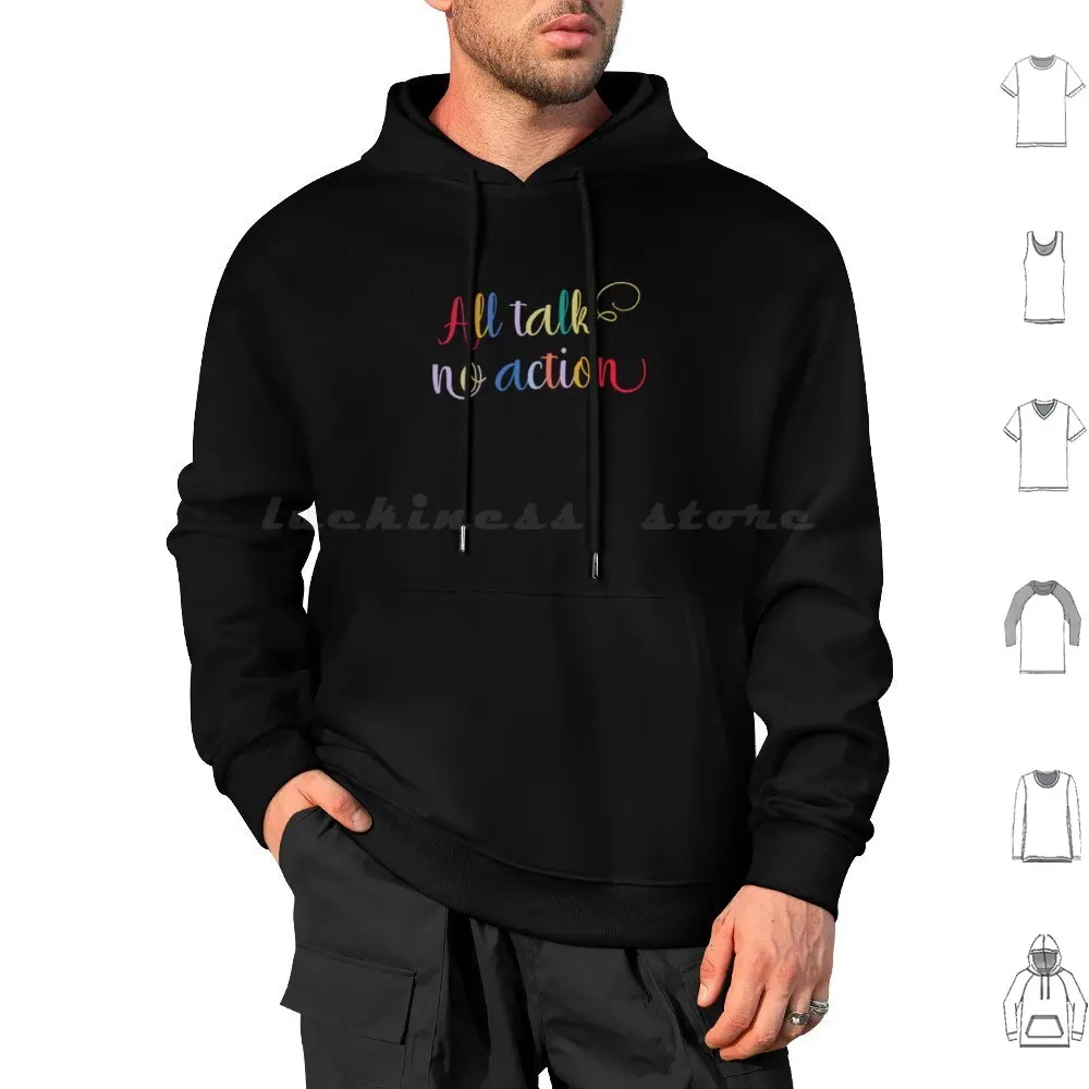 

Все говорят без действий. Толстовки с длинным рукавом All Talk No Action Quote No Action All Talk No