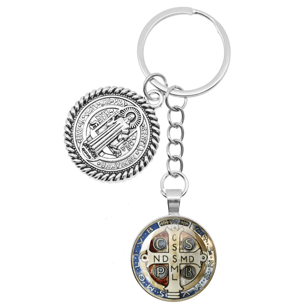 Цепочка с изображением Святого Бенедикта из сплава Я люблю Иисуса