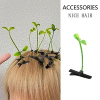 2pcs sprout hair clip cute flower headwear grass hair clip hairpin hair decoration for women girls new funny hair accessories