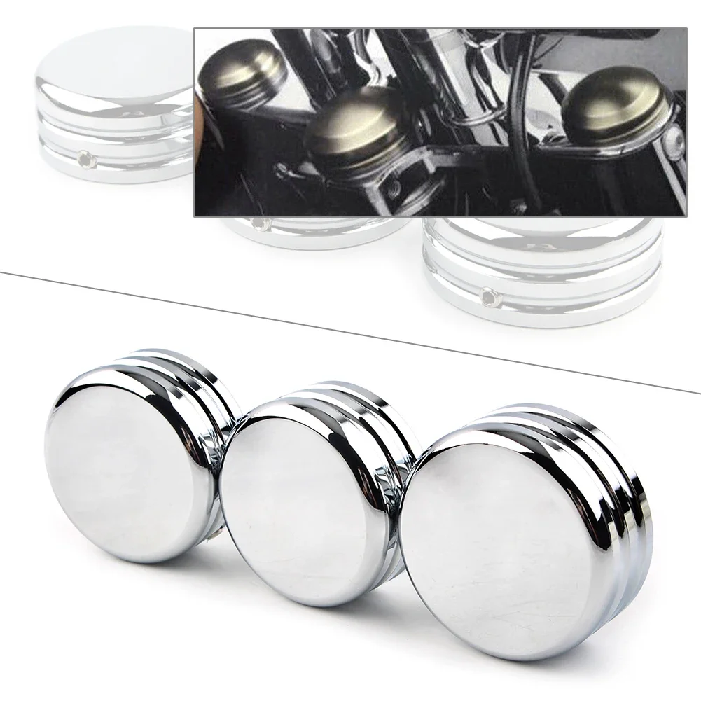 Хромированные крышки гаек верхней вилки с ЧПУ для мотоцикла Harley Sportster 883 Iron Low XL883L