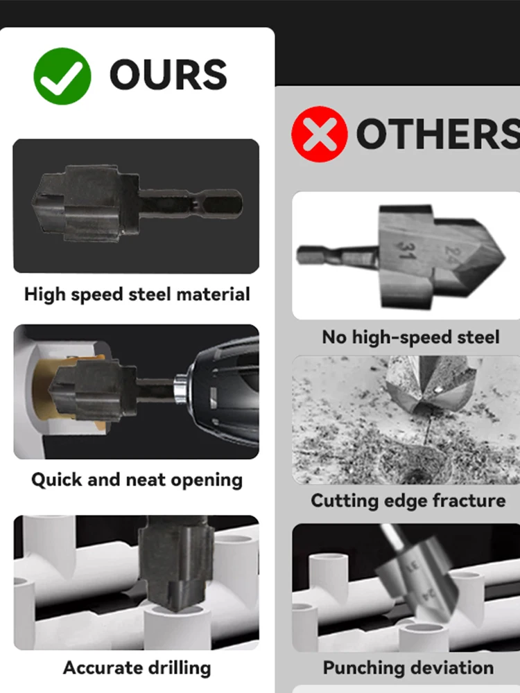 3 шт. PPR подъемное ступенчатое сверло инструмент для подключения водопроводных