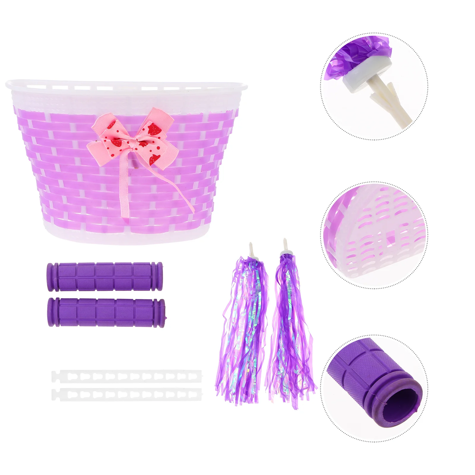 

1 Set Kids Bike Basket Bike Streamers Handlebar Grips Scooter Handlebar Scooter Tassel Ribbons for Childrens Boys
