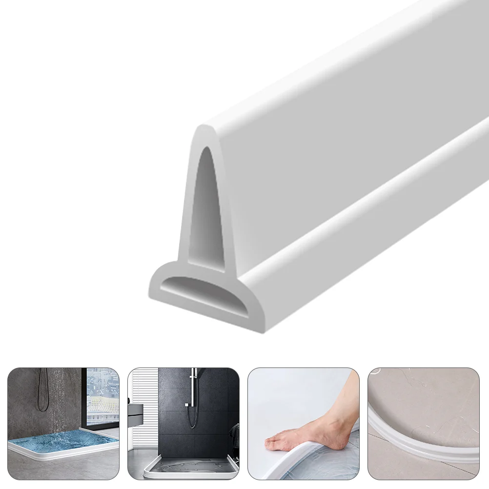 

Waterproof Strip Toilet Baffle Bathroom Floor Shower Curtain Bendable Separation Silica Gel Retaining Tub Door