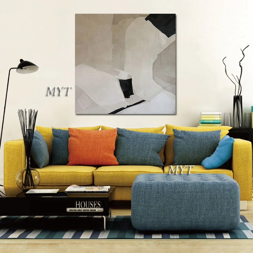 

Abstract Frameless Pure Hand-painted Oil Painting Art Mural Living Room Simple Warm Color Decoration modern paintings