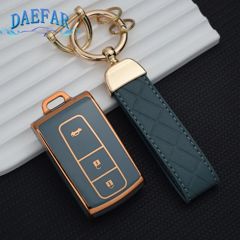 Умный чехол для ключа оболочка Toyota Prius 2004 - 2009 Corolla Verso Camry с золотым краем защитные