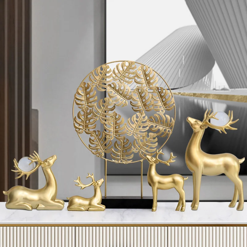 

Modern light luxury furnishings home accessories deer living room TV cabinet porch wine cabinet desktop soft decorative art