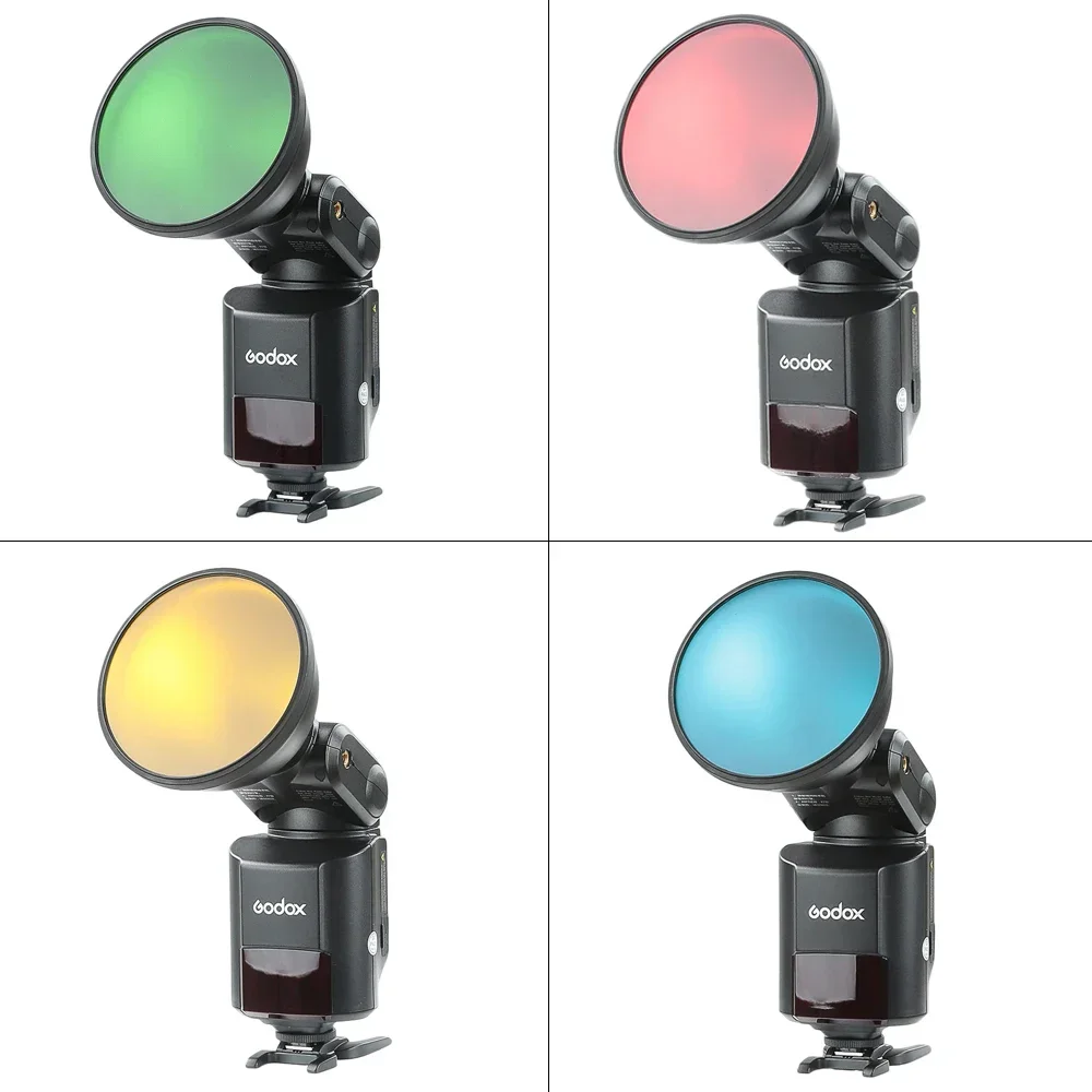 Godox AD-S11 4 Photography Color Filter Gel Pack with Honeycomb Grid Cover Reflector Kit for Flash AD200 AD180 AD360 II
