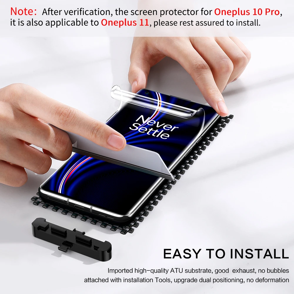 SmartDevil Screen Protector for OnePlus 11 10 9 8 Soft Protective Film for OnePlus 7T Pro Full Cover Full Glue HD Quantum Film