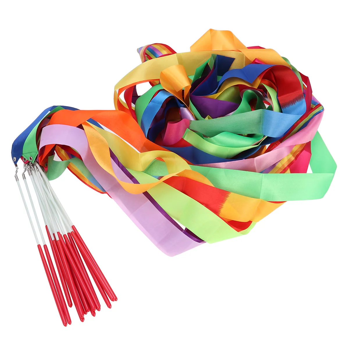 

14pcs Colorful Rhythmic Gymnastics Ribbon Dancing Gymnastics Ribbon Dancing Streamers for Kids (Mixed Color)