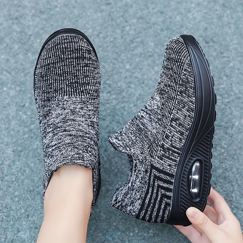 Cushioning Rubber Platform women Casual Walking sneakers Slip-On Breathable Sport Shoes Femme Running Jogging Zapatillas Mujer