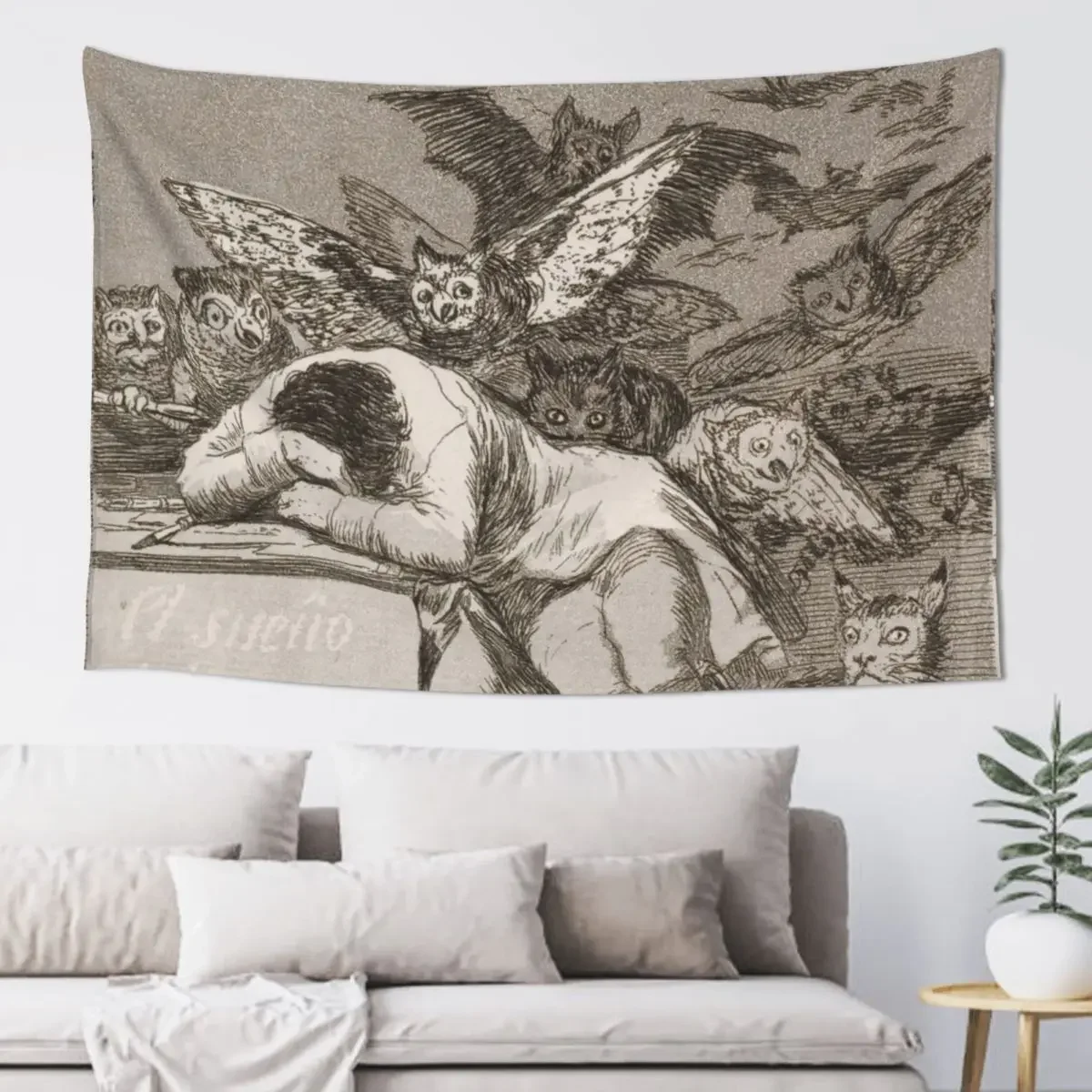 Спятие причины производит монстры - гобелен Francisco Goya на стене японский декор